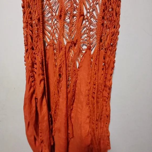Rust Color  Crochet Swim Cover-Up - Picture 6 of 9